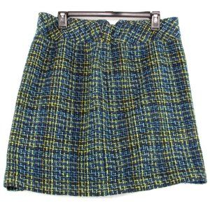 SALE! Acrylic Plaid Blue Yellow Midi Knee Skirt